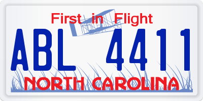 NC license plate ABL4411