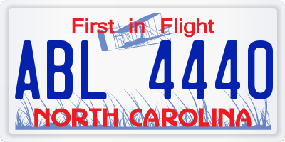 NC license plate ABL4440