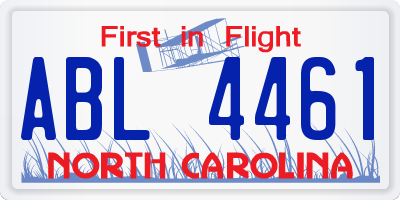 NC license plate ABL4461