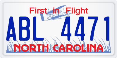 NC license plate ABL4471