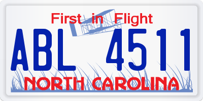 NC license plate ABL4511