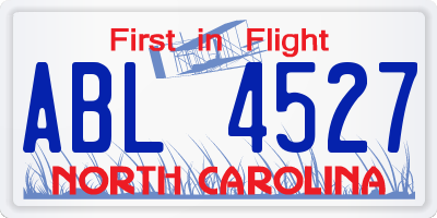 NC license plate ABL4527