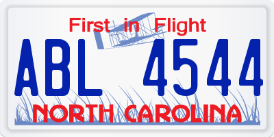 NC license plate ABL4544