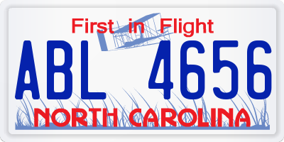 NC license plate ABL4656