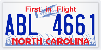 NC license plate ABL4661