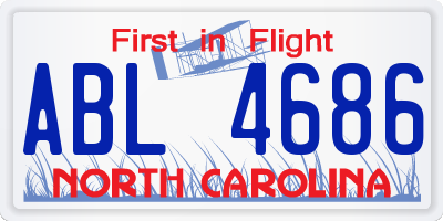 NC license plate ABL4686