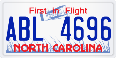 NC license plate ABL4696
