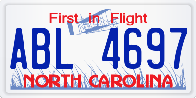 NC license plate ABL4697