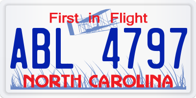 NC license plate ABL4797