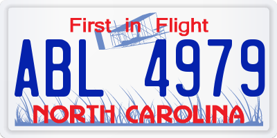 NC license plate ABL4979