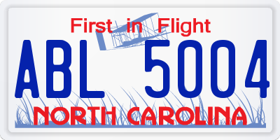 NC license plate ABL5004