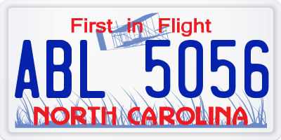 NC license plate ABL5056
