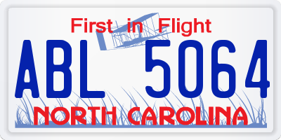 NC license plate ABL5064