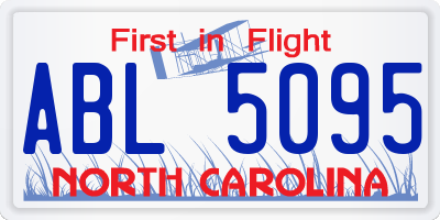 NC license plate ABL5095