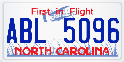 NC license plate ABL5096