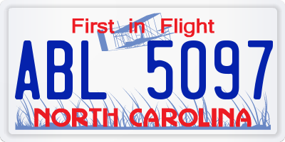 NC license plate ABL5097