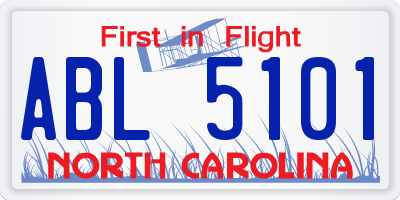 NC license plate ABL5101