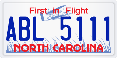 NC license plate ABL5111
