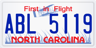 NC license plate ABL5119
