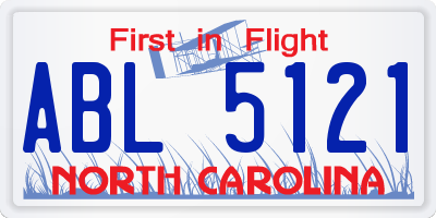NC license plate ABL5121