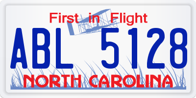 NC license plate ABL5128
