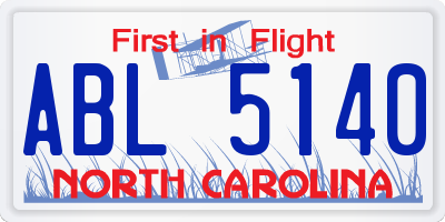 NC license plate ABL5140