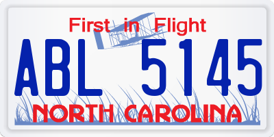 NC license plate ABL5145