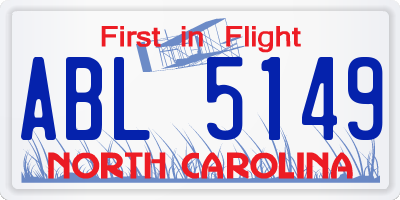 NC license plate ABL5149