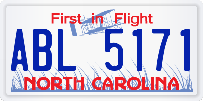 NC license plate ABL5171