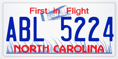 NC license plate ABL5224