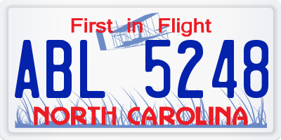 NC license plate ABL5248