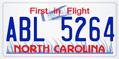 NC license plate ABL5264