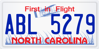 NC license plate ABL5279