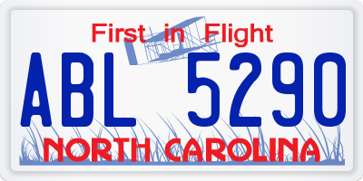 NC license plate ABL5290