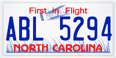 NC license plate ABL5294