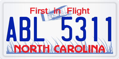 NC license plate ABL5311