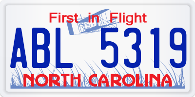 NC license plate ABL5319