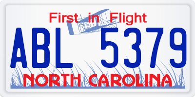 NC license plate ABL5379