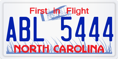 NC license plate ABL5444