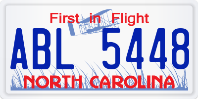 NC license plate ABL5448