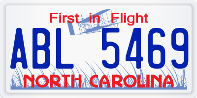 NC license plate ABL5469