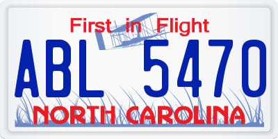 NC license plate ABL5470
