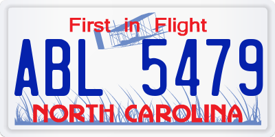 NC license plate ABL5479
