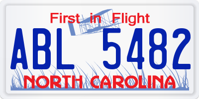 NC license plate ABL5482