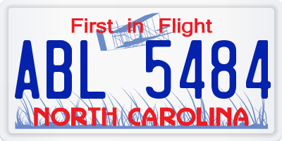 NC license plate ABL5484