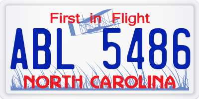 NC license plate ABL5486