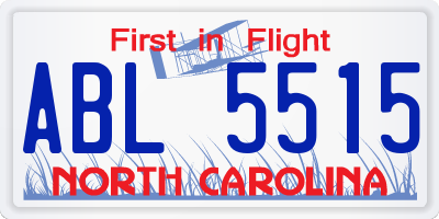 NC license plate ABL5515