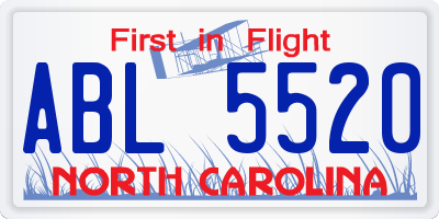 NC license plate ABL5520