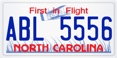 NC license plate ABL5556