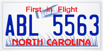 NC license plate ABL5563